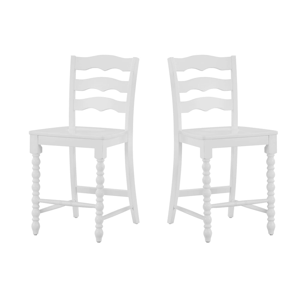 Counter stool set in white view 4