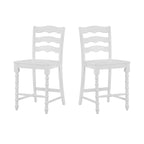 Counter stool set in white view 4