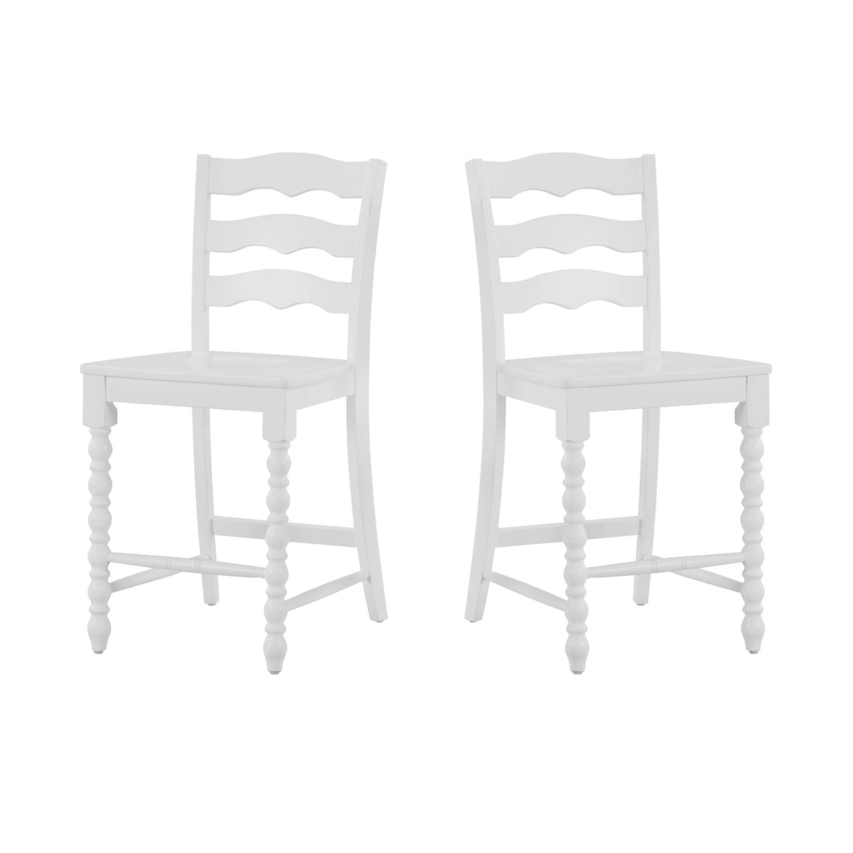 Counter stool set in white view 4