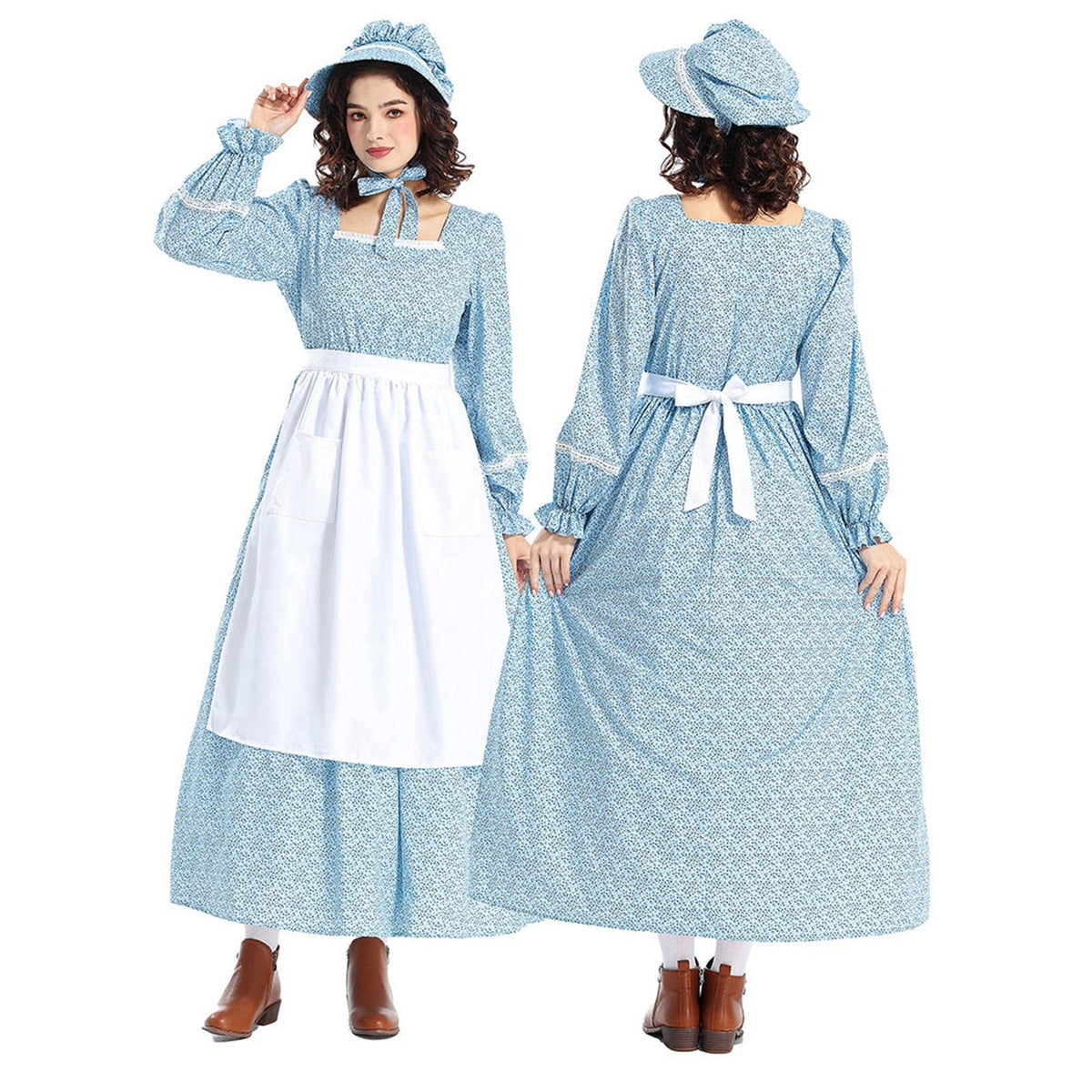 Womens colonial costume dress view 4