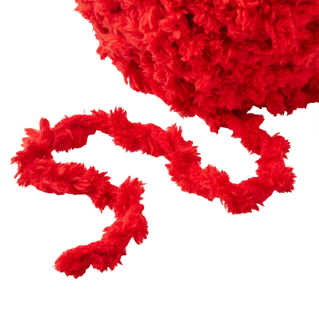 Chenille yarn in red view 5