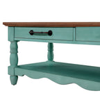 Coffee table in teal view 6