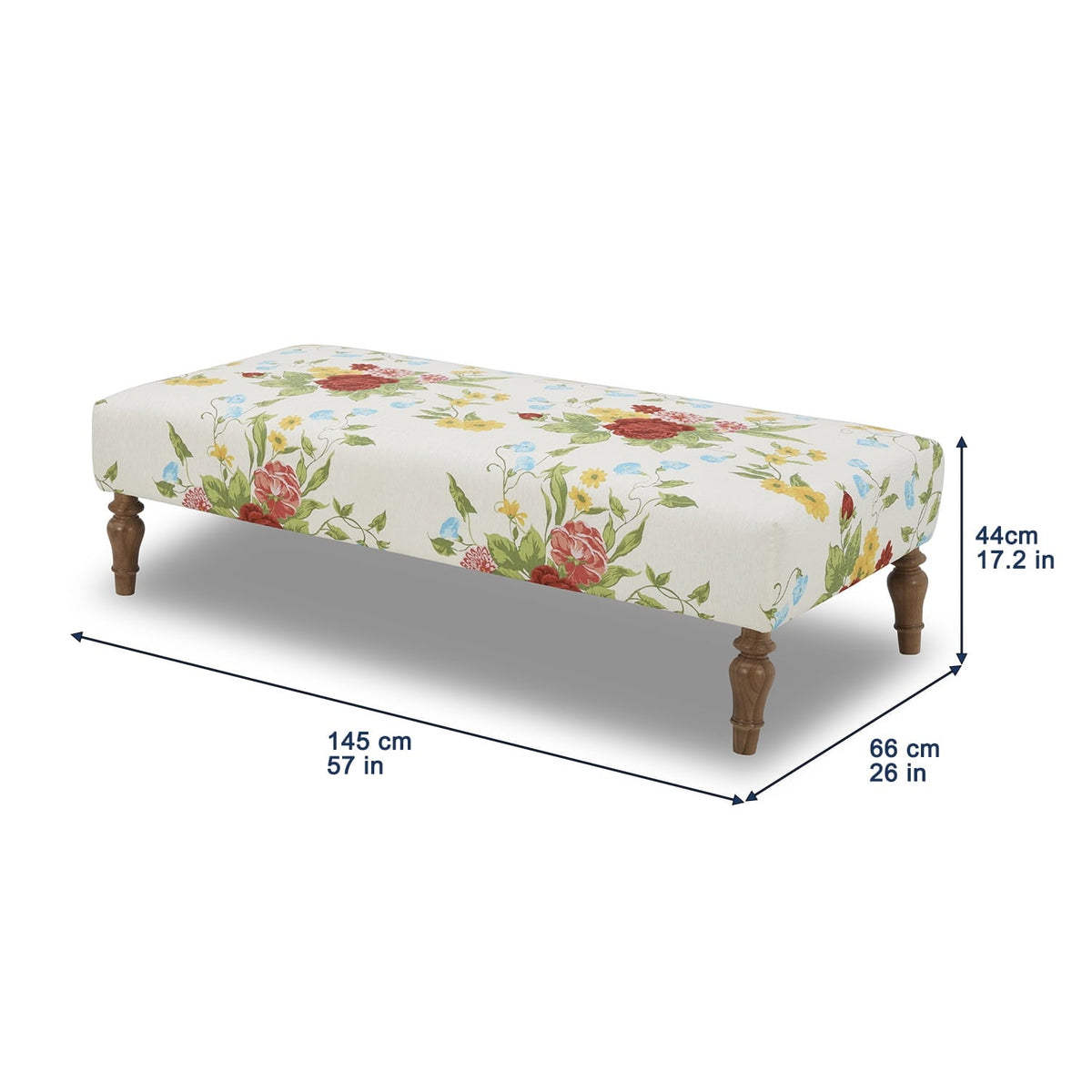 Ottoman in white view 3