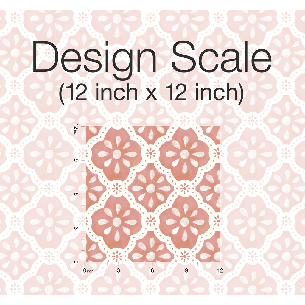 Peel and stick wallpaper in pink salmon view 7