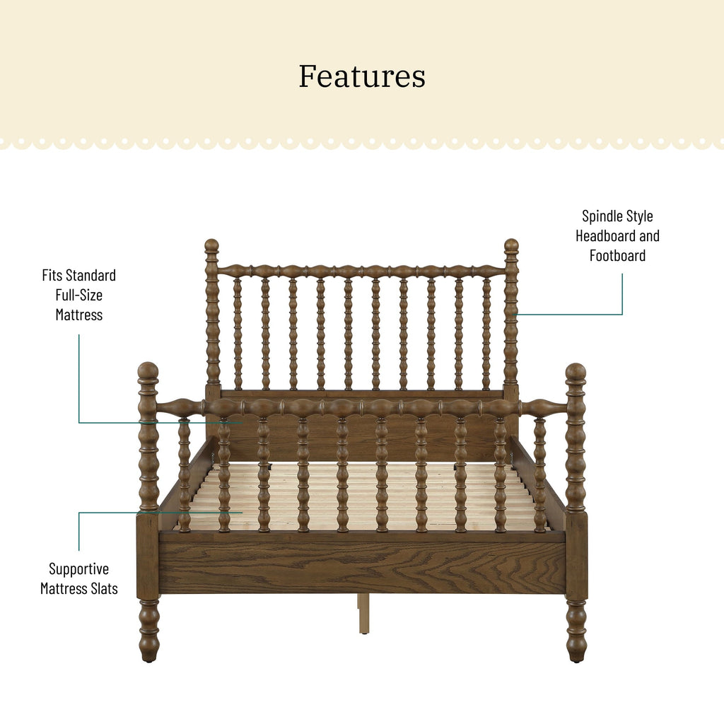 Spindle bed in homestead brown view 3