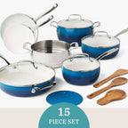 Cookware set in denim blue view 3