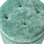 Storage ottoman in jade view 4