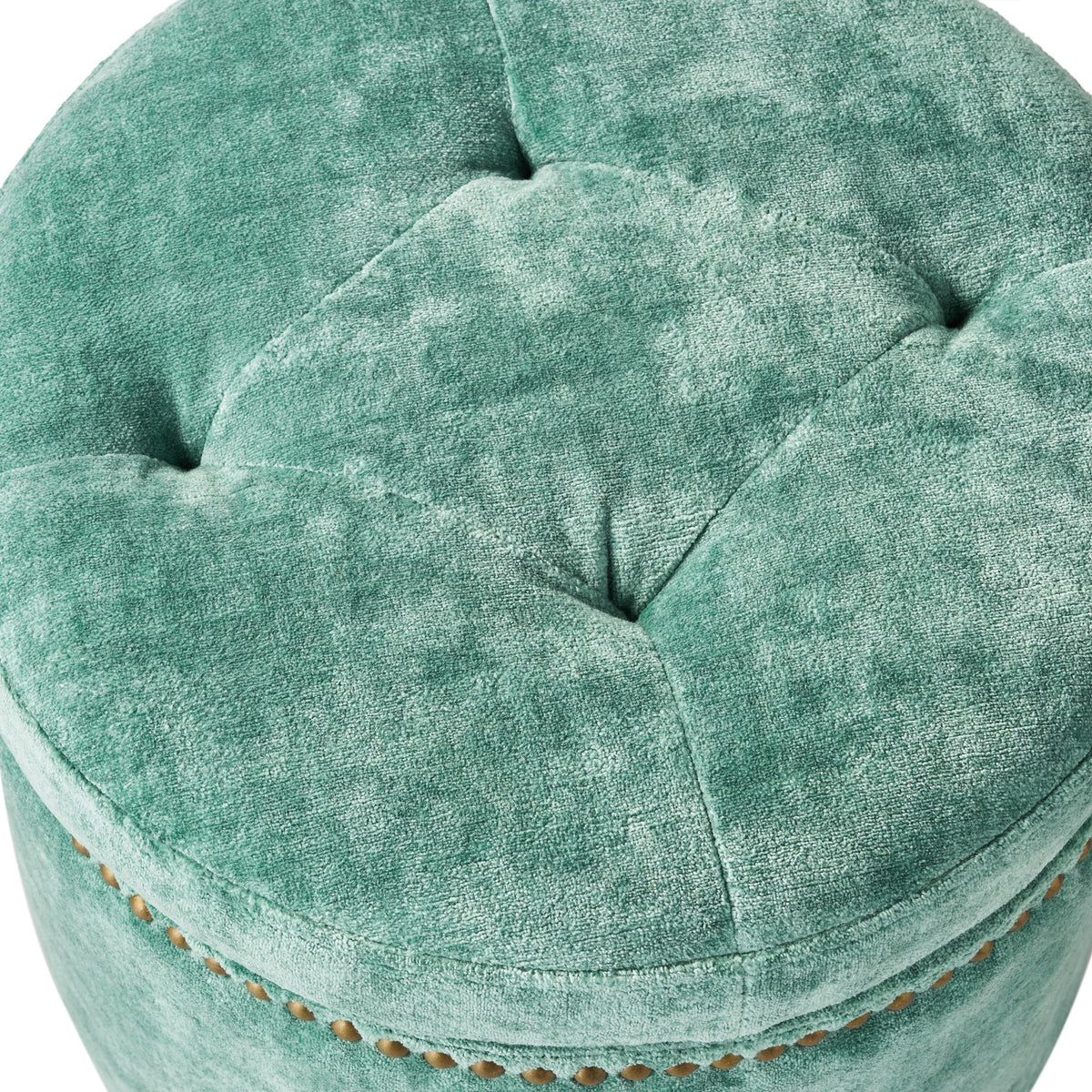 Storage ottoman in jade view 4