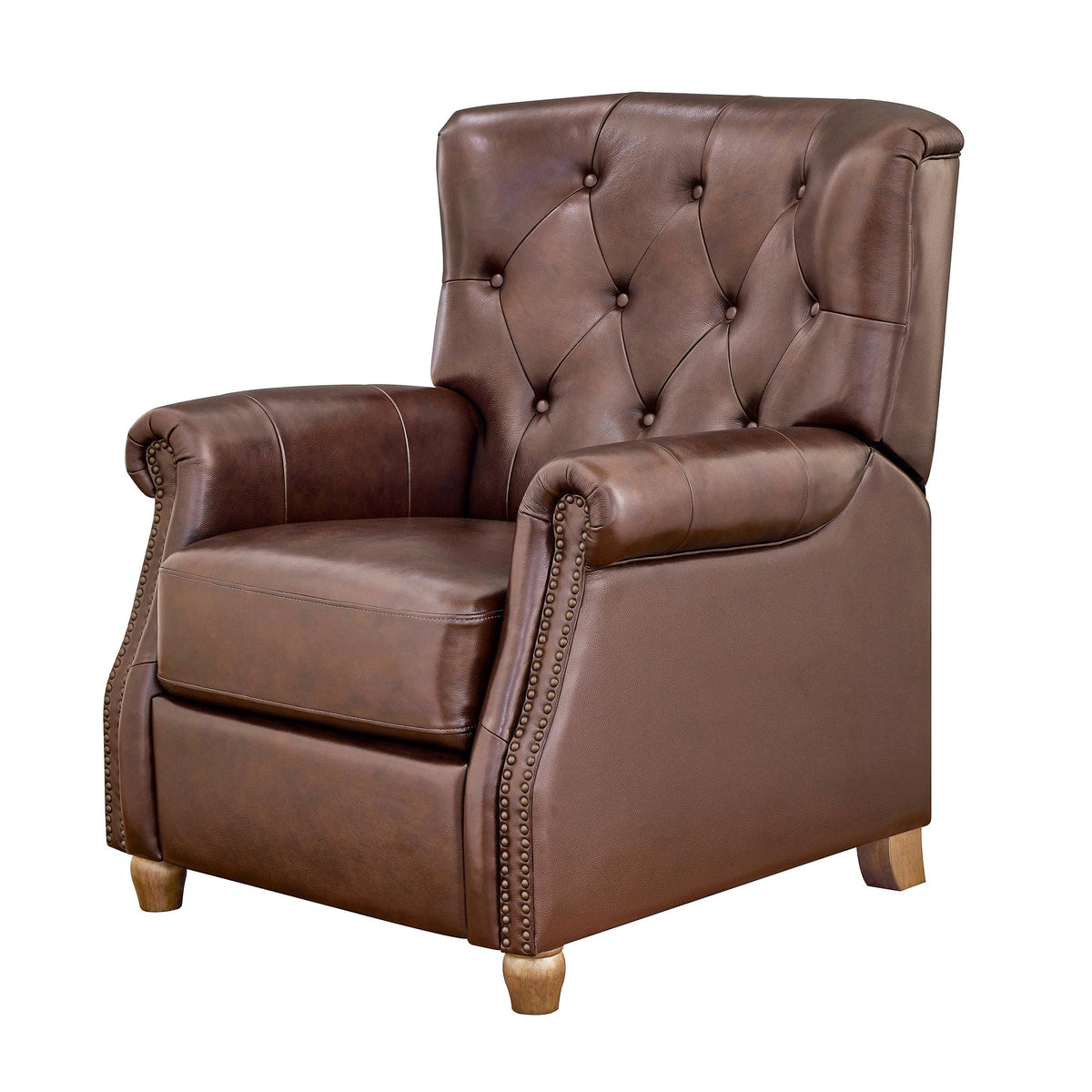 Recliner in whiskey brown view 12