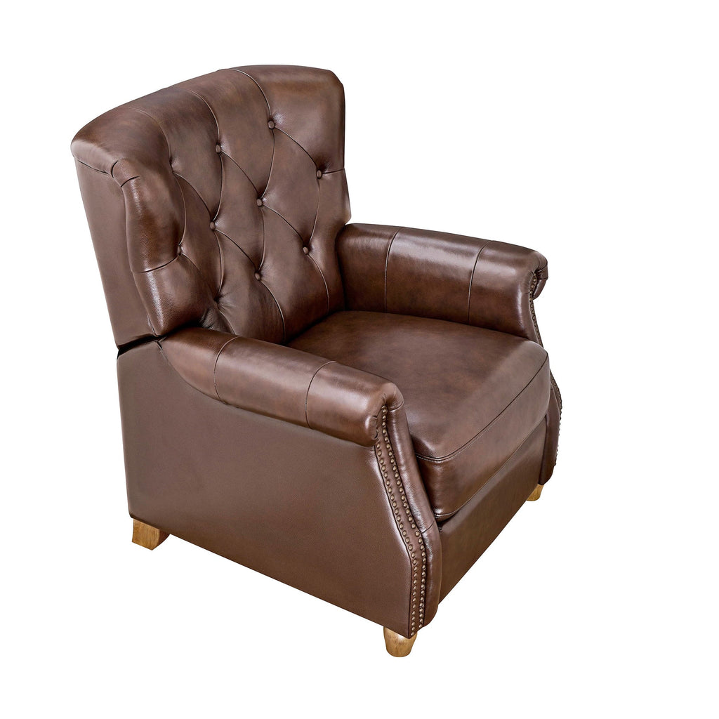 Recliner in whiskey brown view 15
