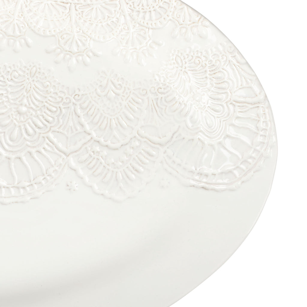 Serving platter in white view 5