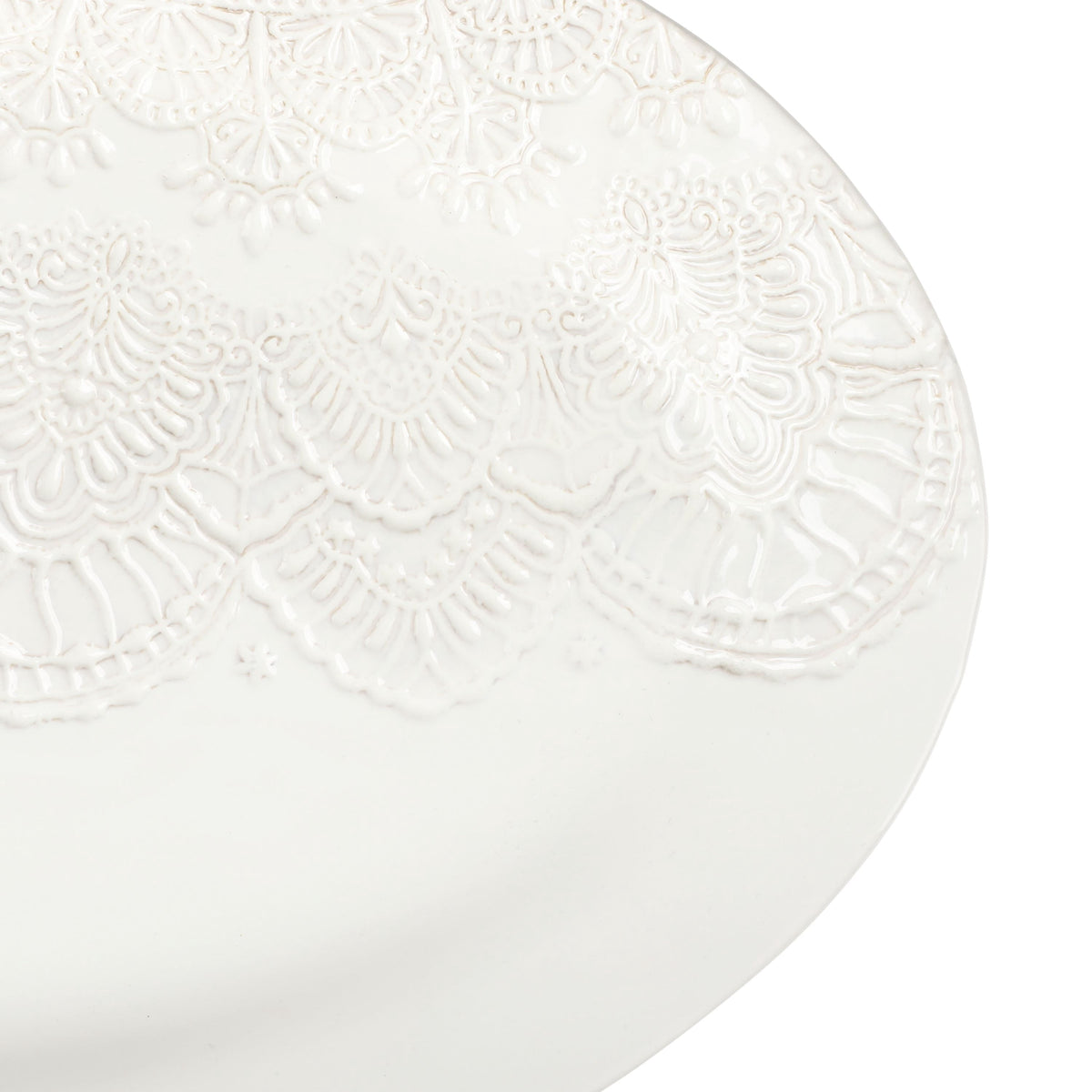 Serving platter in white view 5