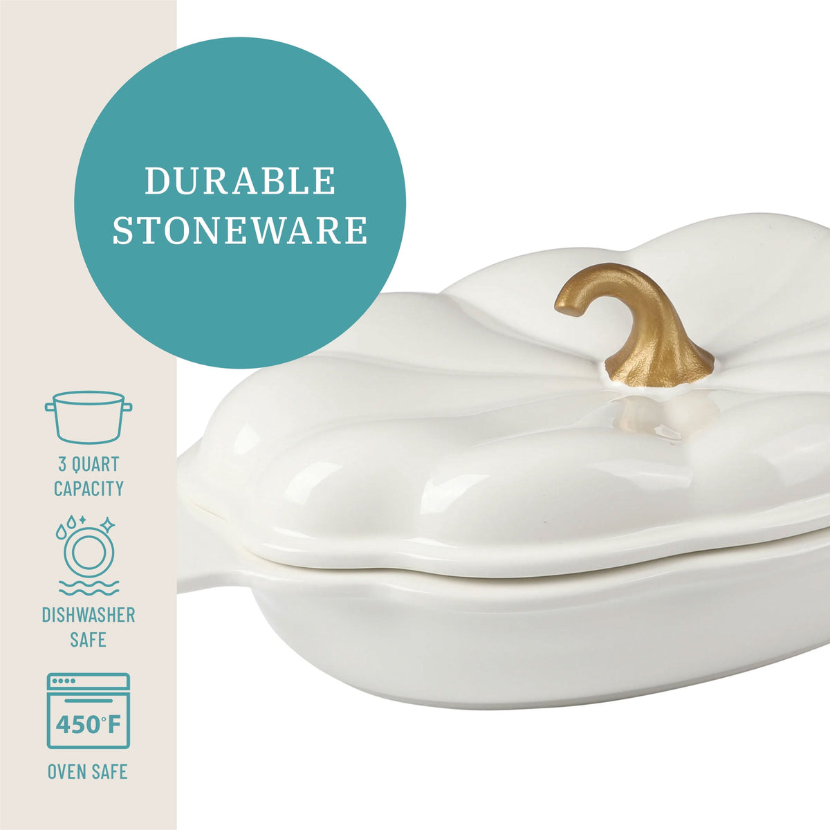 Stoneware baker in linen view 3