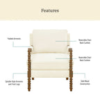 Accent chair in antique white view 3