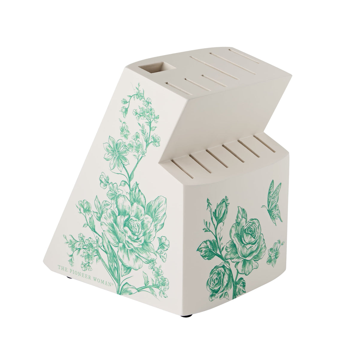 Knife block set in green view 9
