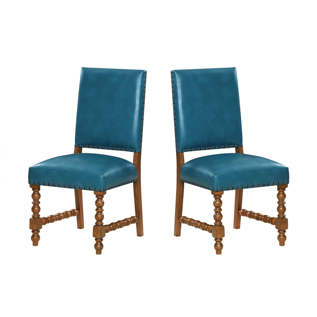 Dining chair set in turquoise view 6