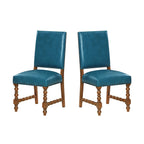 Dining chair set in turquoise view 6
