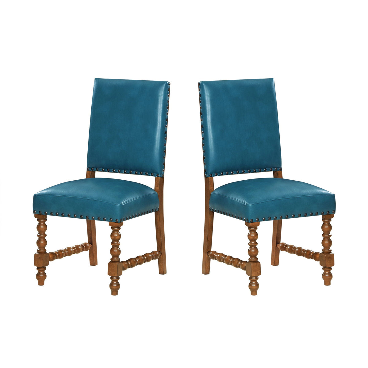Dining chair set in turquoise view 6