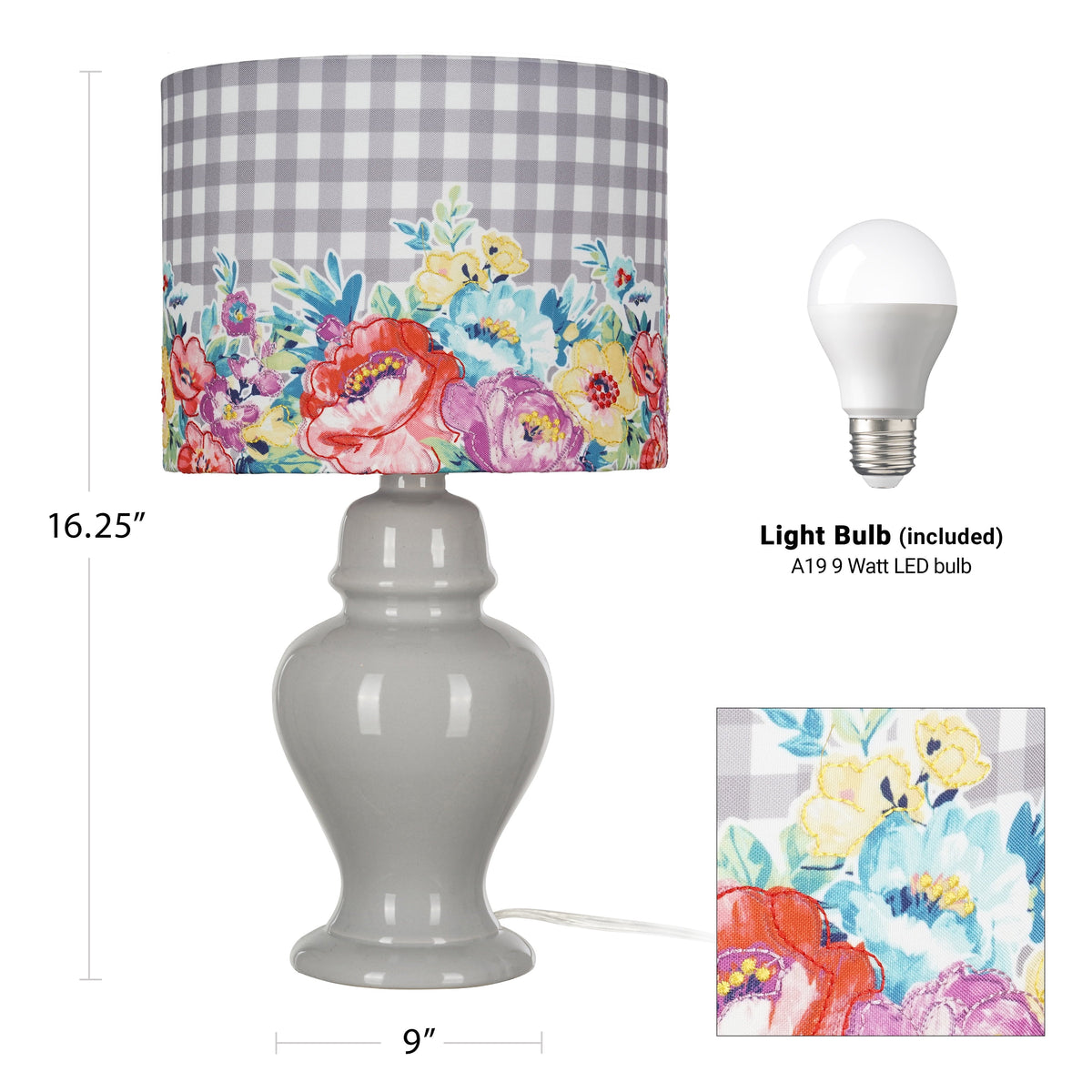 Table lamp in gray view 4