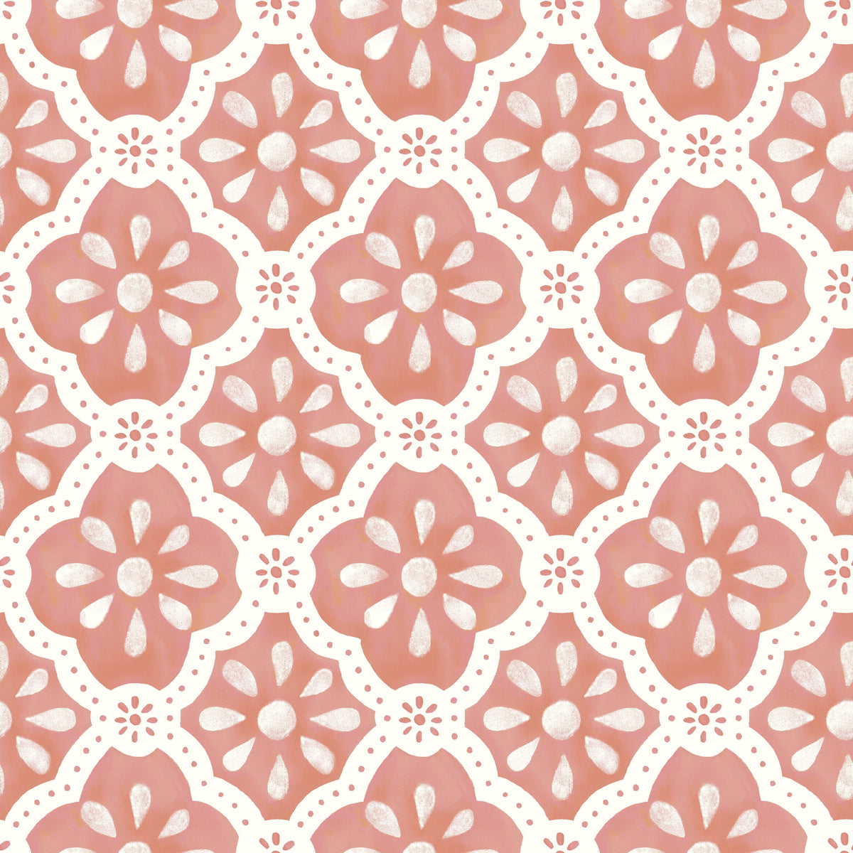 Peel and stick wallpaper in pink salmon view 6
