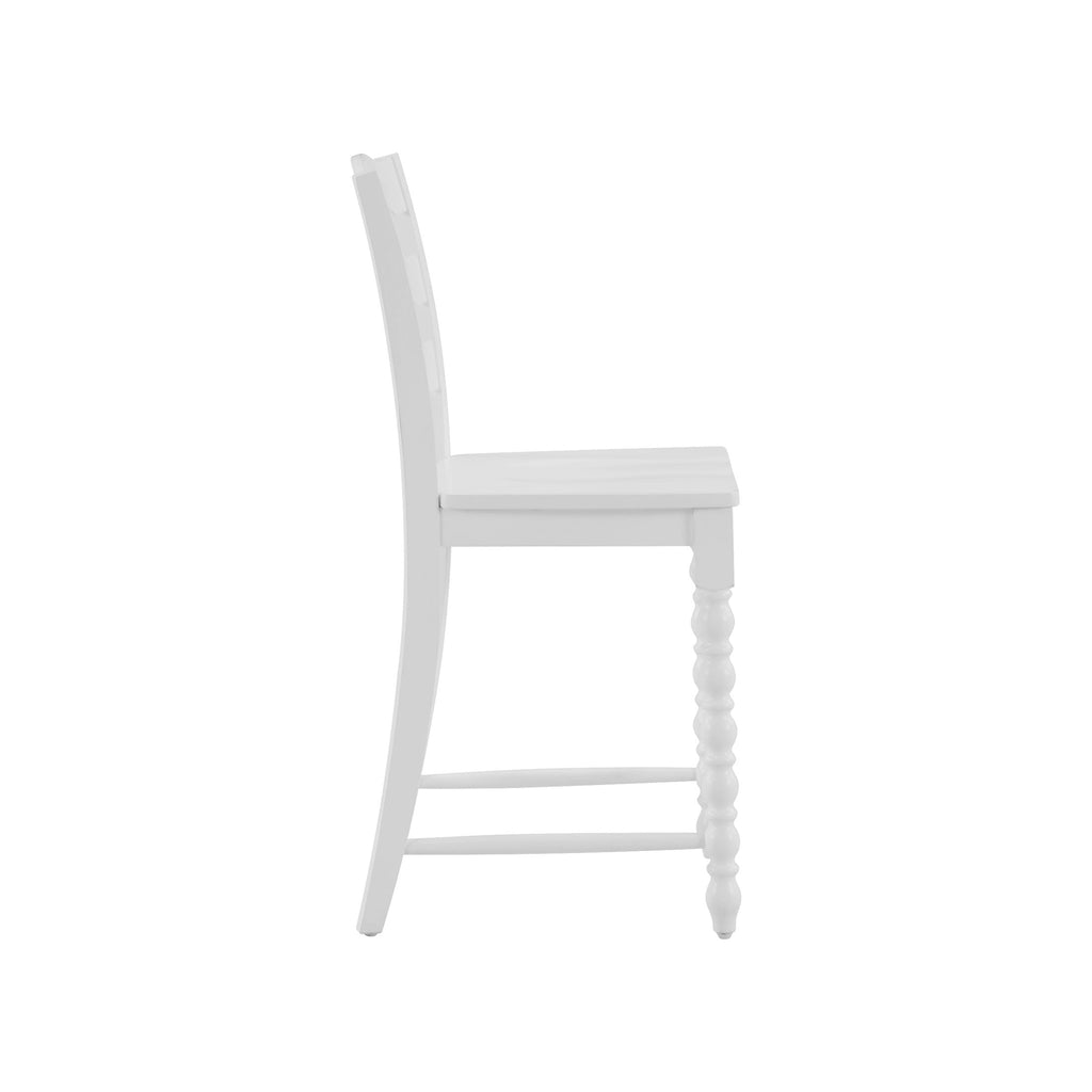 Counter stool set in white view 11
