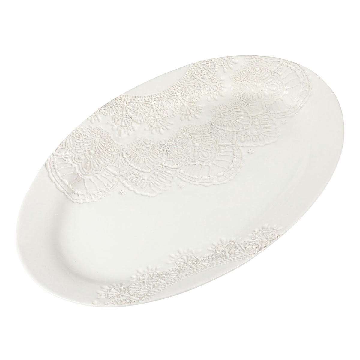 Serving platter in white view 2