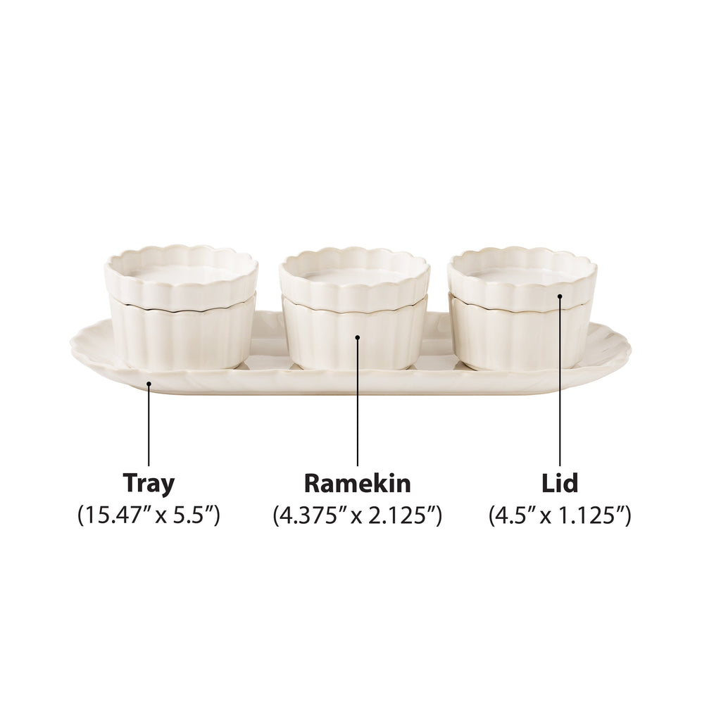 Serving tray set in cream view 6