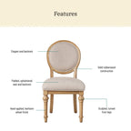 Dining chair set in heirloom wheat view 3