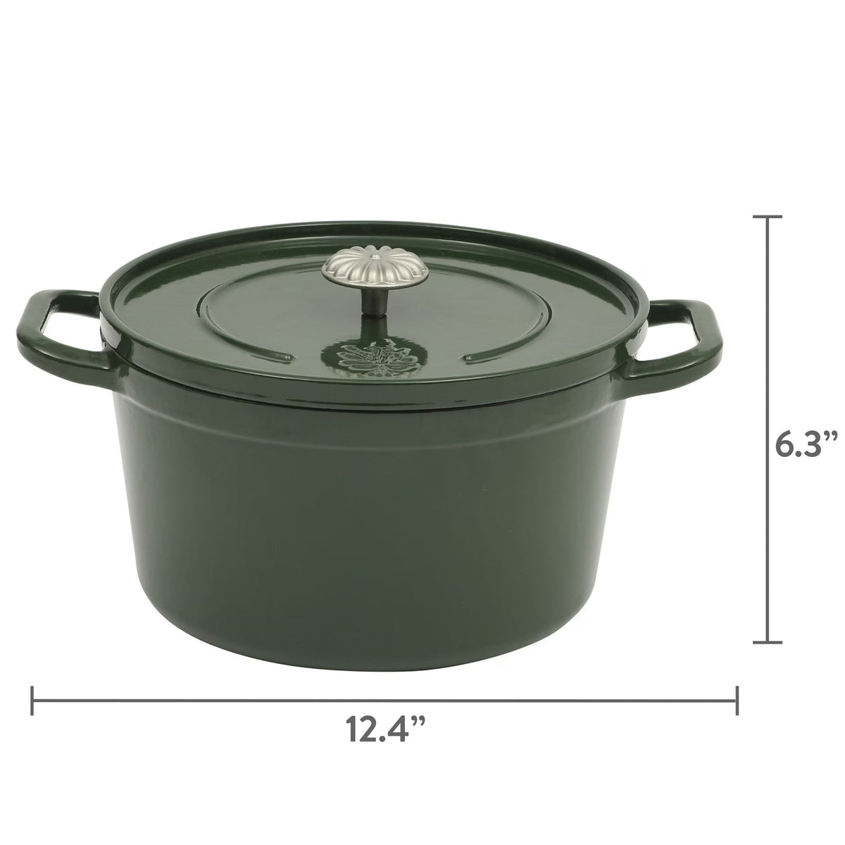 Dutch oven in dark green view 9