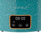 Slow cooker in teal speckle view 4