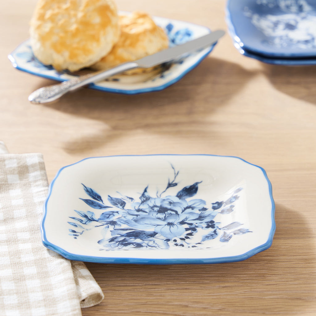 Appetizer plate set in blue view 2