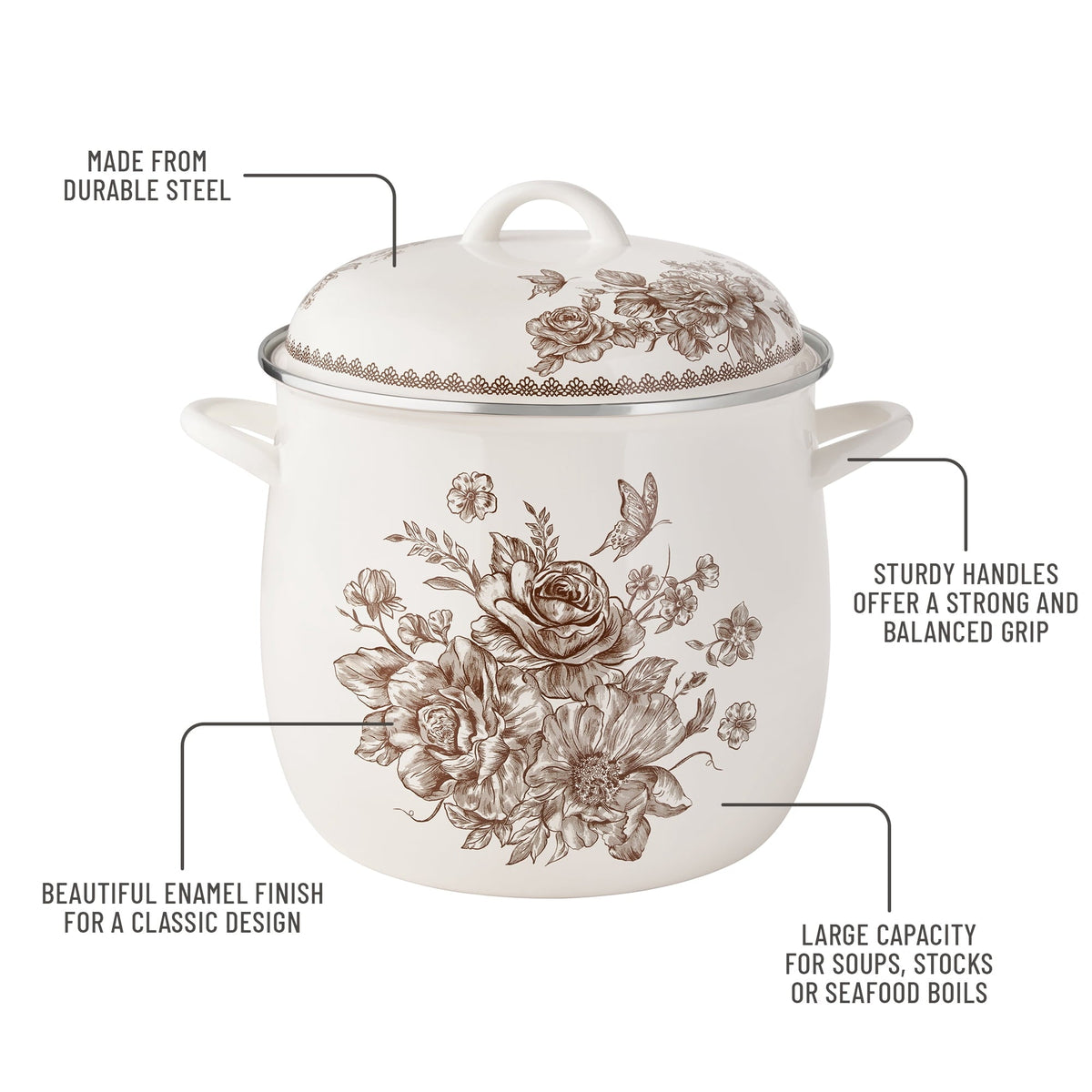 Stock pot in brown view 4