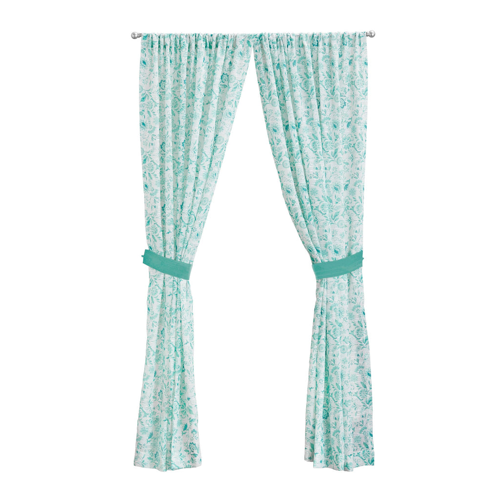 Curtain panel in teal view 6