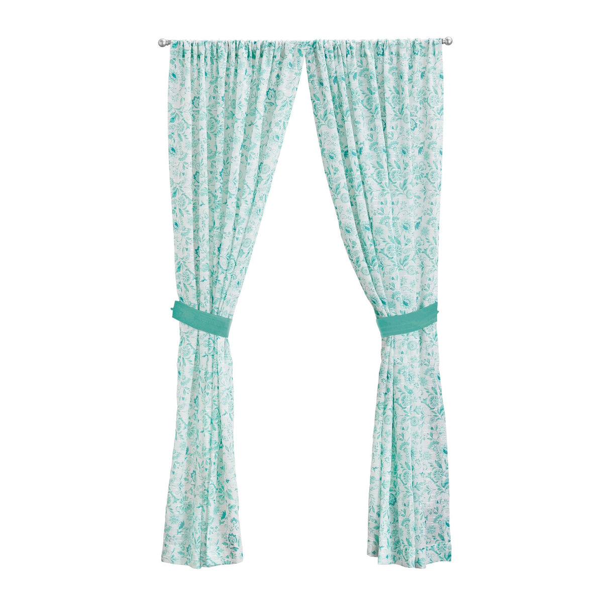 Curtain panel in teal view 6