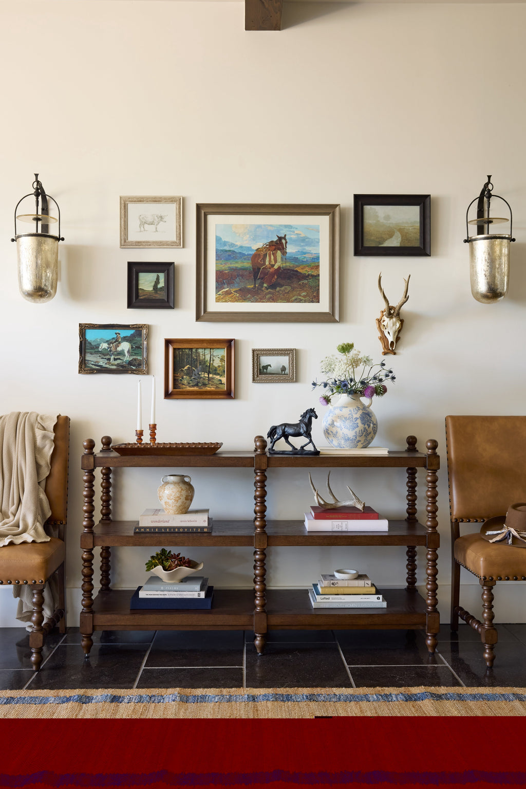 Wall mirror in rustic brown view 5