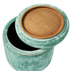 Storage ottoman in jade view 5
