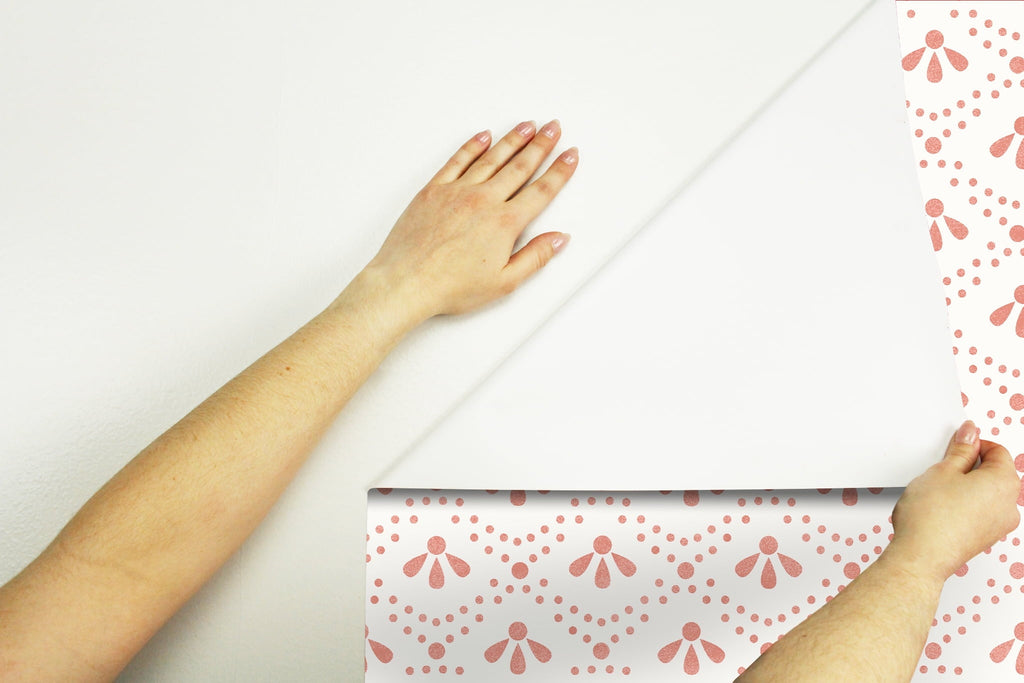 Peel and stick wallpaper in coral view 6