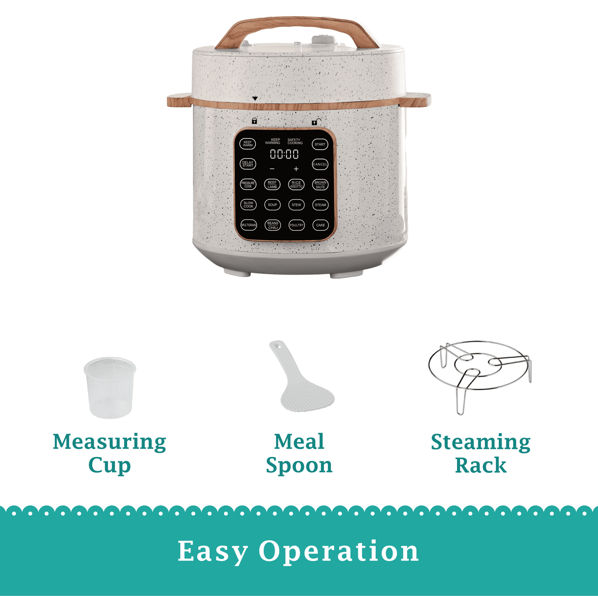 Pressure cooker in linen speckle view 5