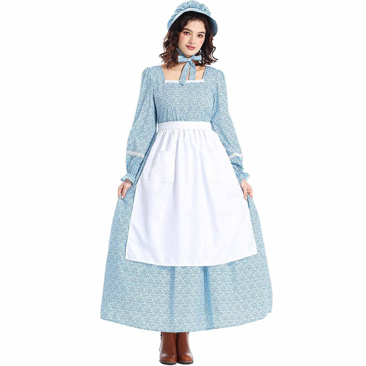 Womens prairie costume dress view 2