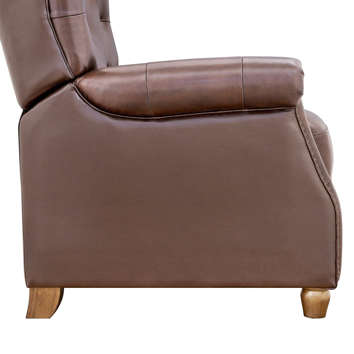 Recliner in whiskey brown view 9