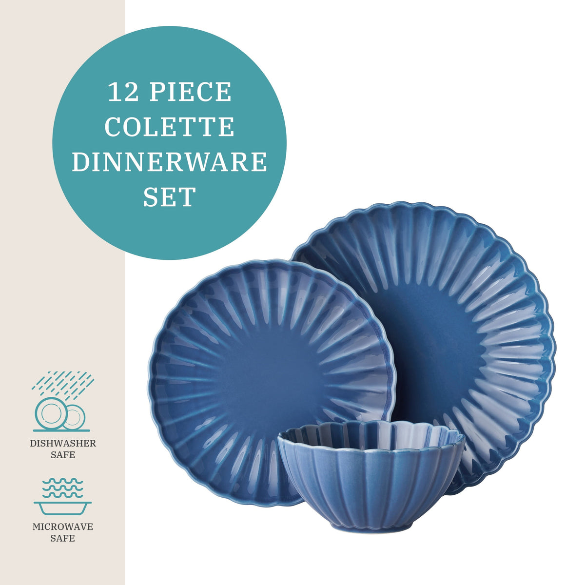 Dinnerware set in blue view 3