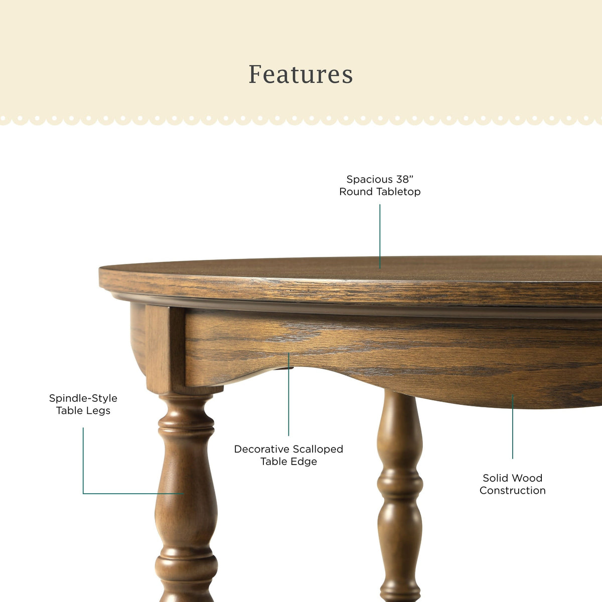Coffee table in heirloom brown view 2