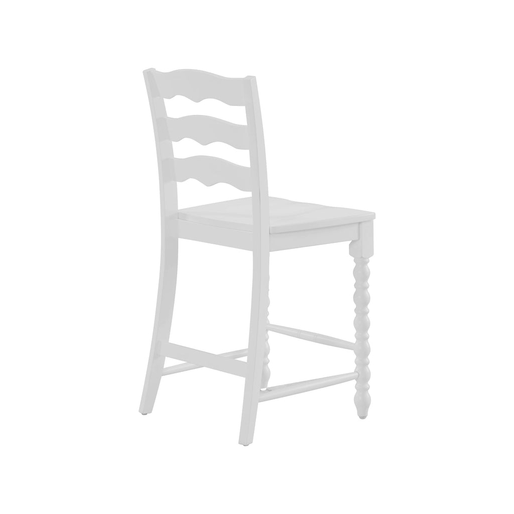 Counter stool set in white view 12