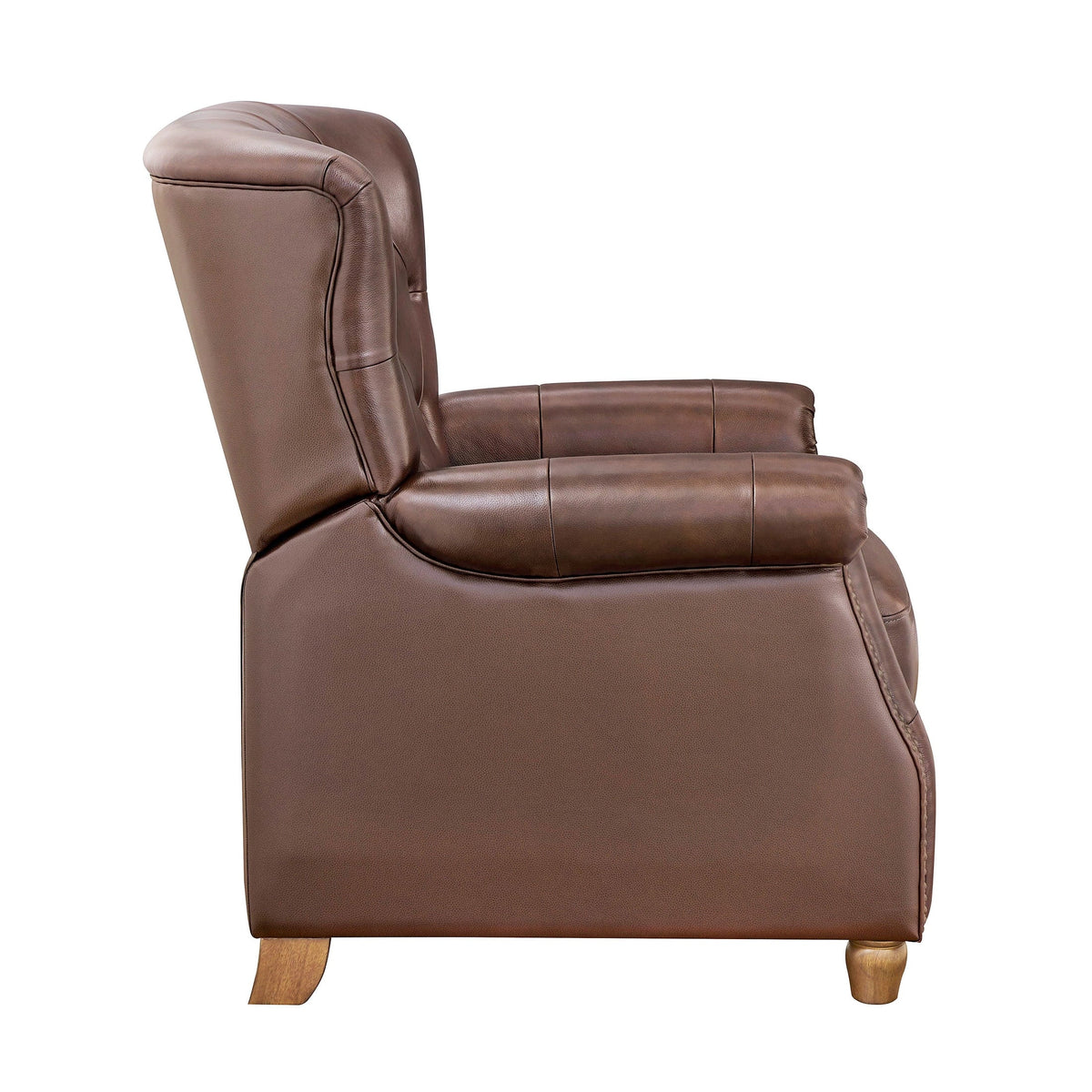 Recliner in whiskey brown view 13