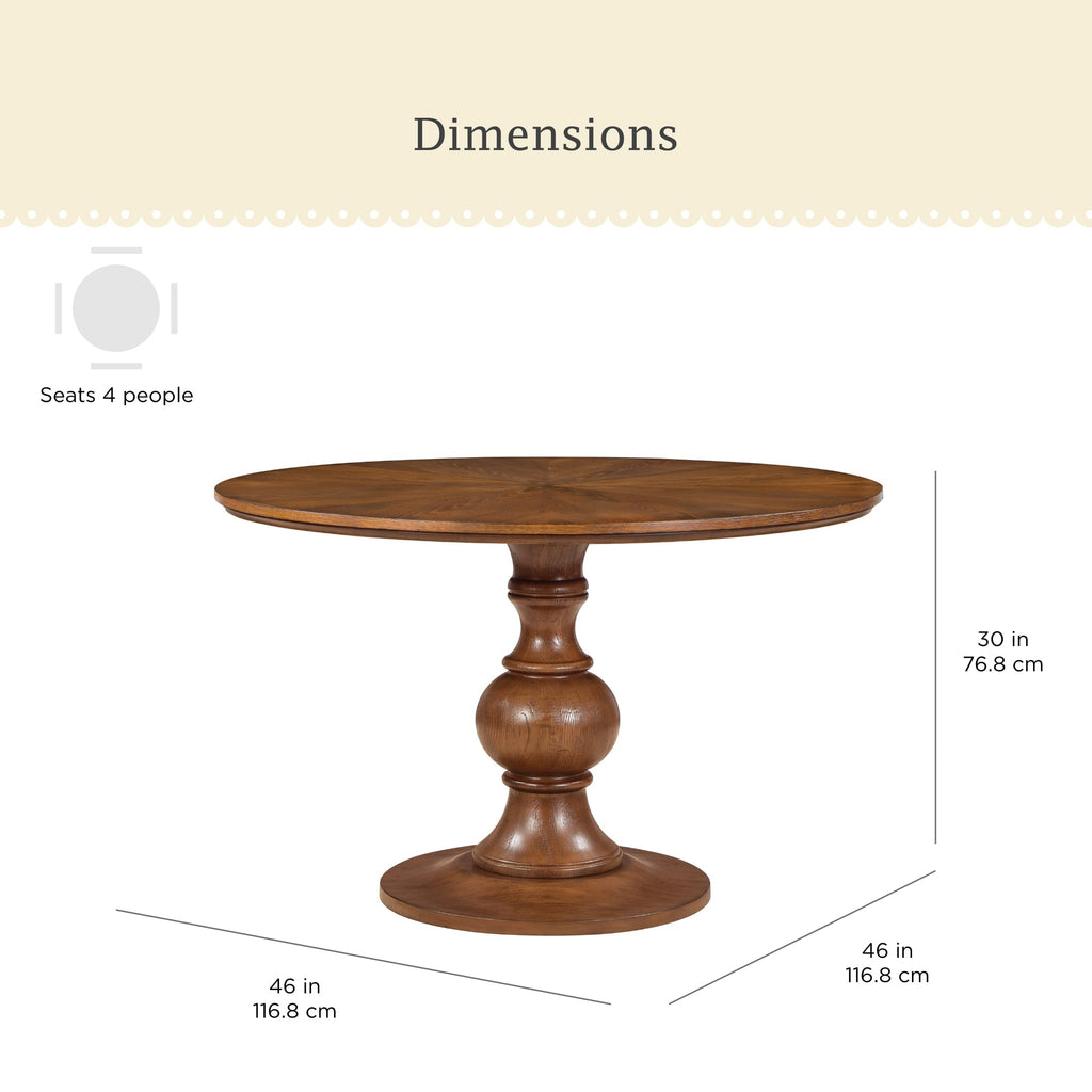 Dining table in heirloom brown view 4