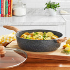 Jumbo cooker saute pan in charcoal speckle view 2