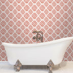 Peel and stick wallpaper in pink salmon view 2