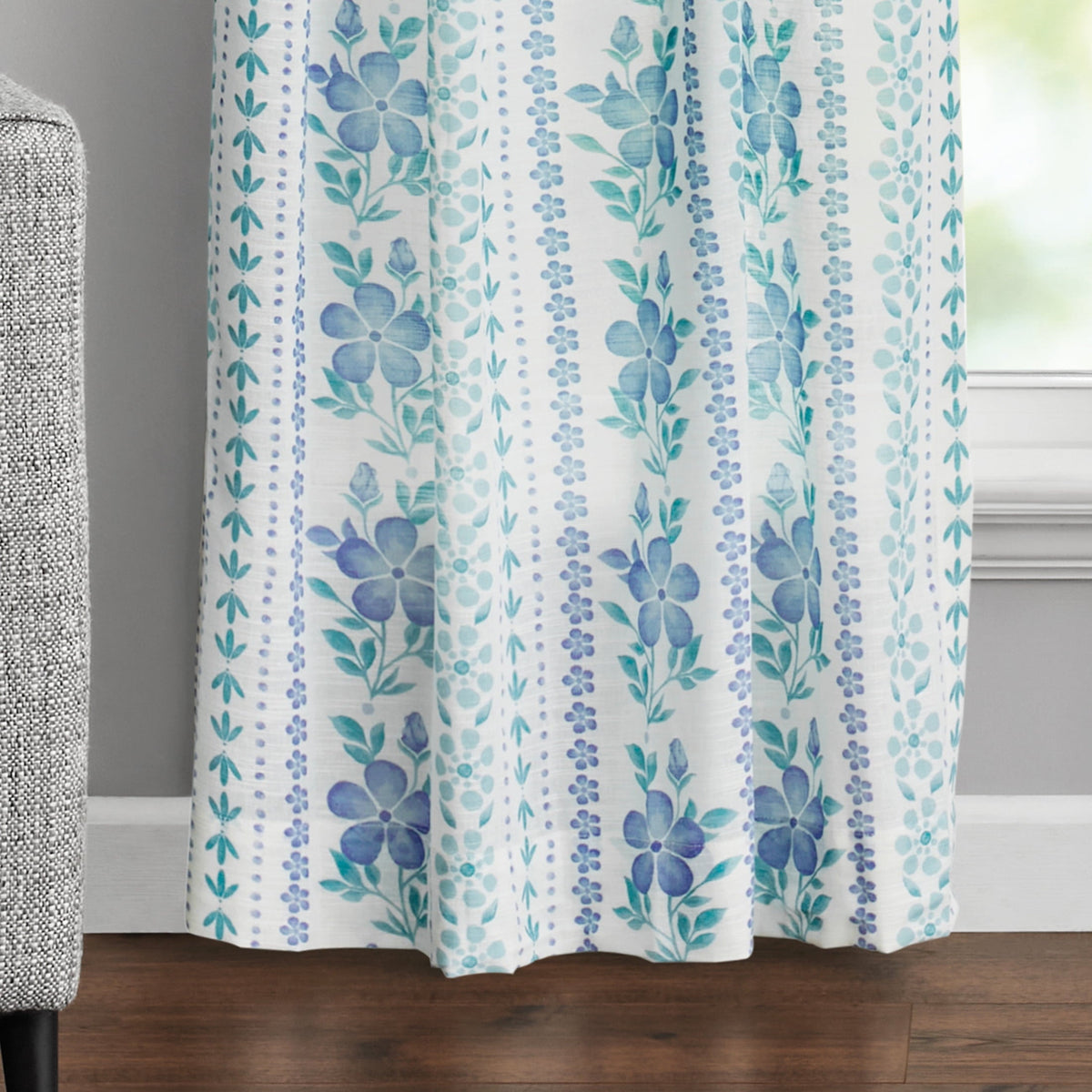 Curtain panel pair in blue view 5