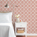 Peel and stick wallpaper in pink salmon view 5