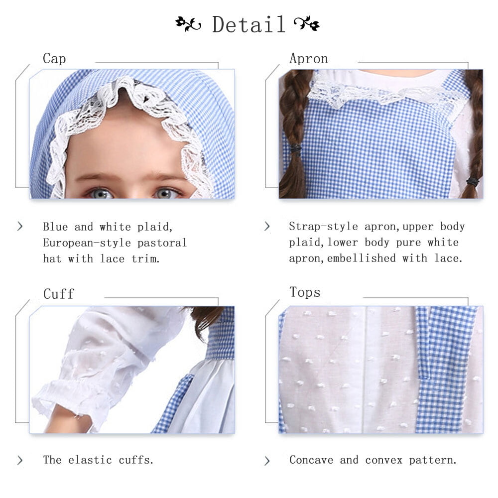 Girls pioneer costume in blue view 6